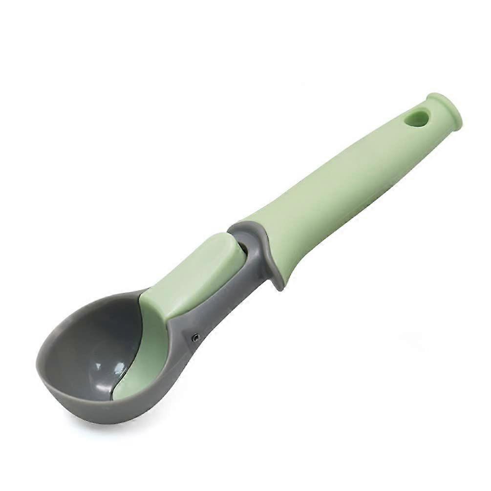 Plastic Ice Cream Scoop with Trigger Ice Cream Scooper for Frozen Yogurt Sundaes Fruit (Green-Grey)
