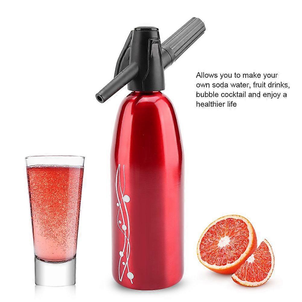 Manual Homemade Soda Water Machine Fruits Carbonated DIY Juice Drinks Maker Bottle Red
