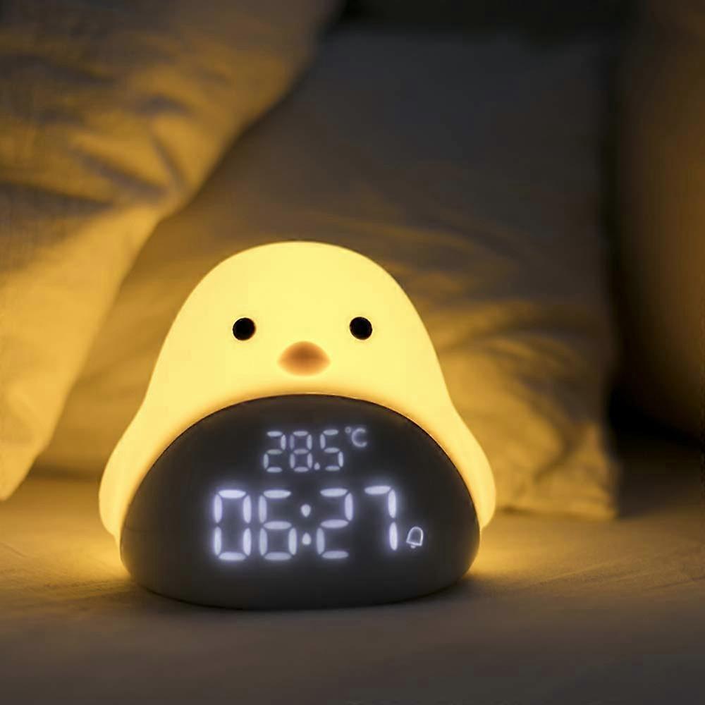 LED Kids Night Lamp with Cute Little Bird Design, Adjustable Brightness, Clock, Temperature, and Time Display