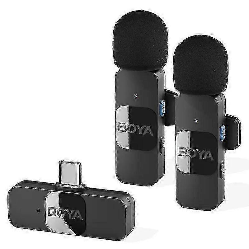 BOYA BY-V20 2.4Ghz Micros-cravate sans fil USB-C Mini micro d’enregistrement vidéo avec 2 émetteurs+