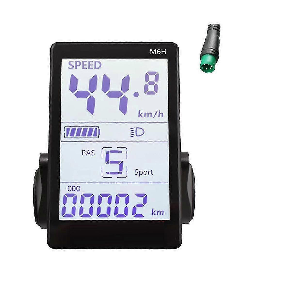 M6H Electric Bike LCD Display Meter Dashboard 24V-60V Universal E Scooter LCD Panel Screen for Elec