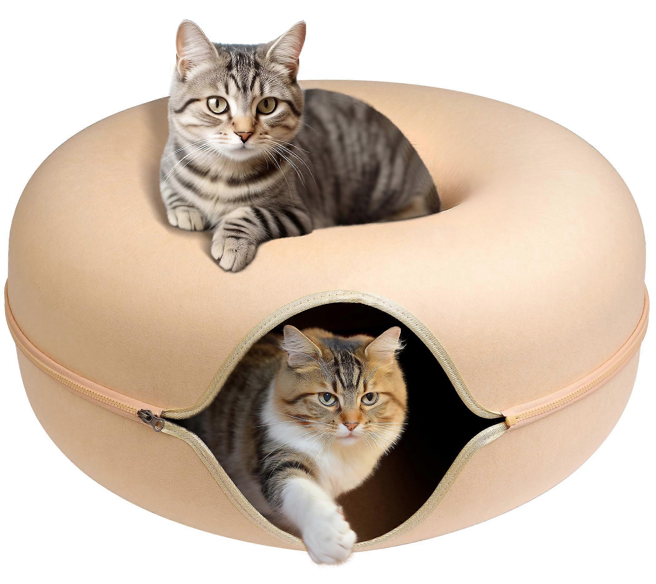 Peekaboo Cat Cave for Large Cats and Multiple Cats, Indoor Cat Cave for Cats Up to 9 Lbs, Soft Plush Material