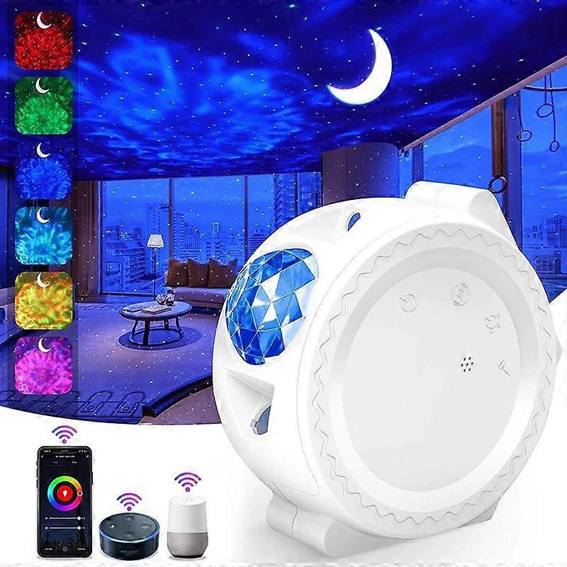 Starry Sky Projector Lamp Three-in-one Starry Sky Water Pattern Moon Atmosphere Night Light USB Rechargeable Starry Sky Lamp