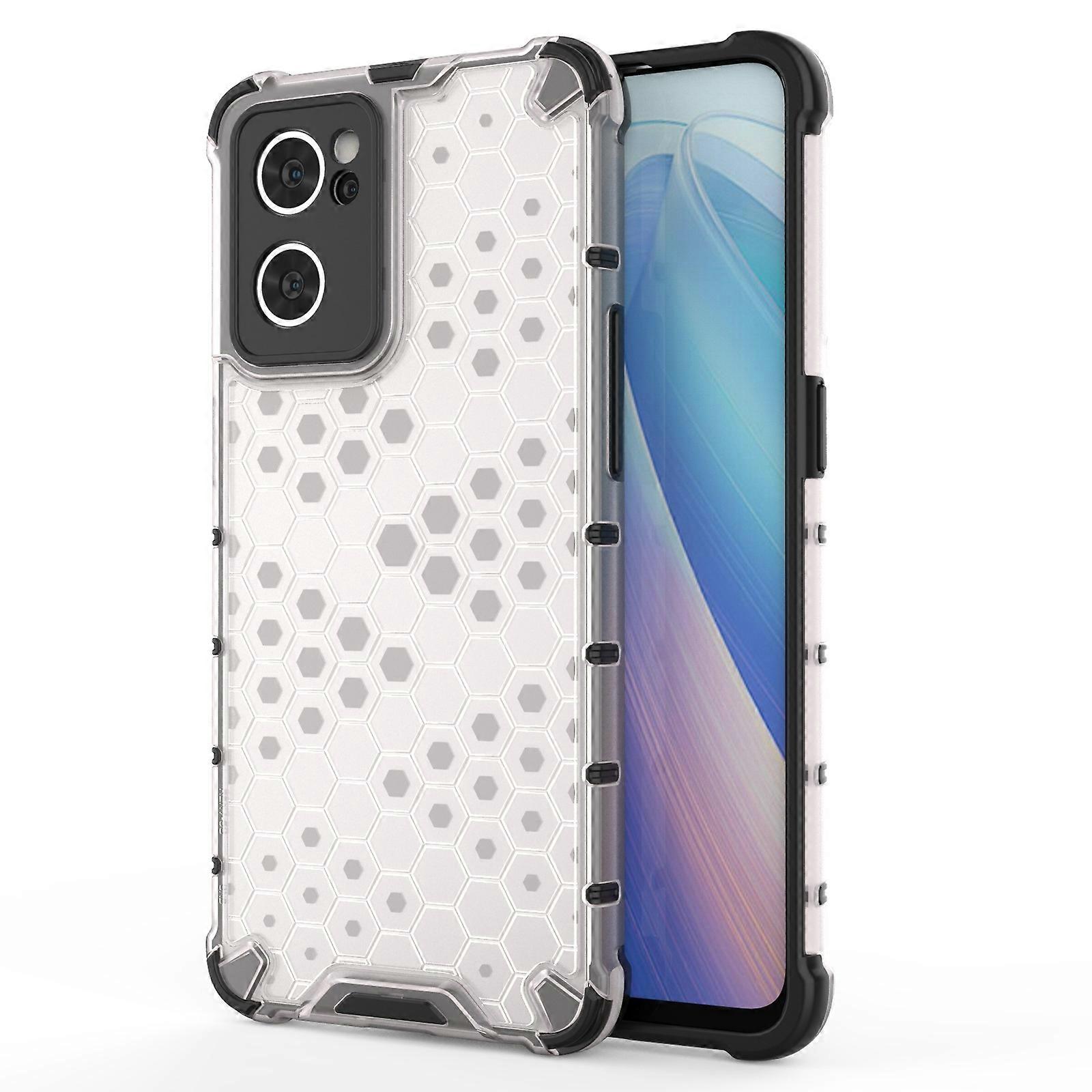 For OPPO Reno7 5G Honeycomb PC + TPU Phone Case