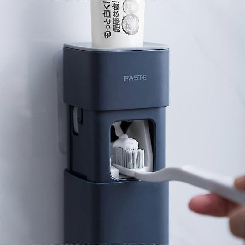 Bathroom wall-mounted lazy automatic toothpaste squeezer without hole-punching toothbrush holder squeezer