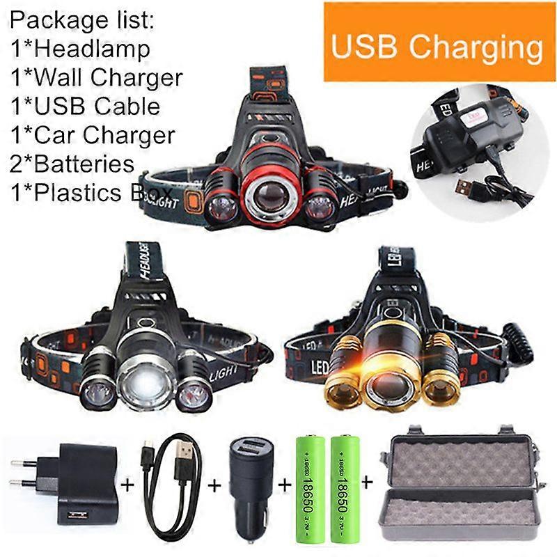 15000 Lumens XML T6 LED Sauna Lamp Headlamp Aste Flashlight Head Lantern Emergency Fishing Light