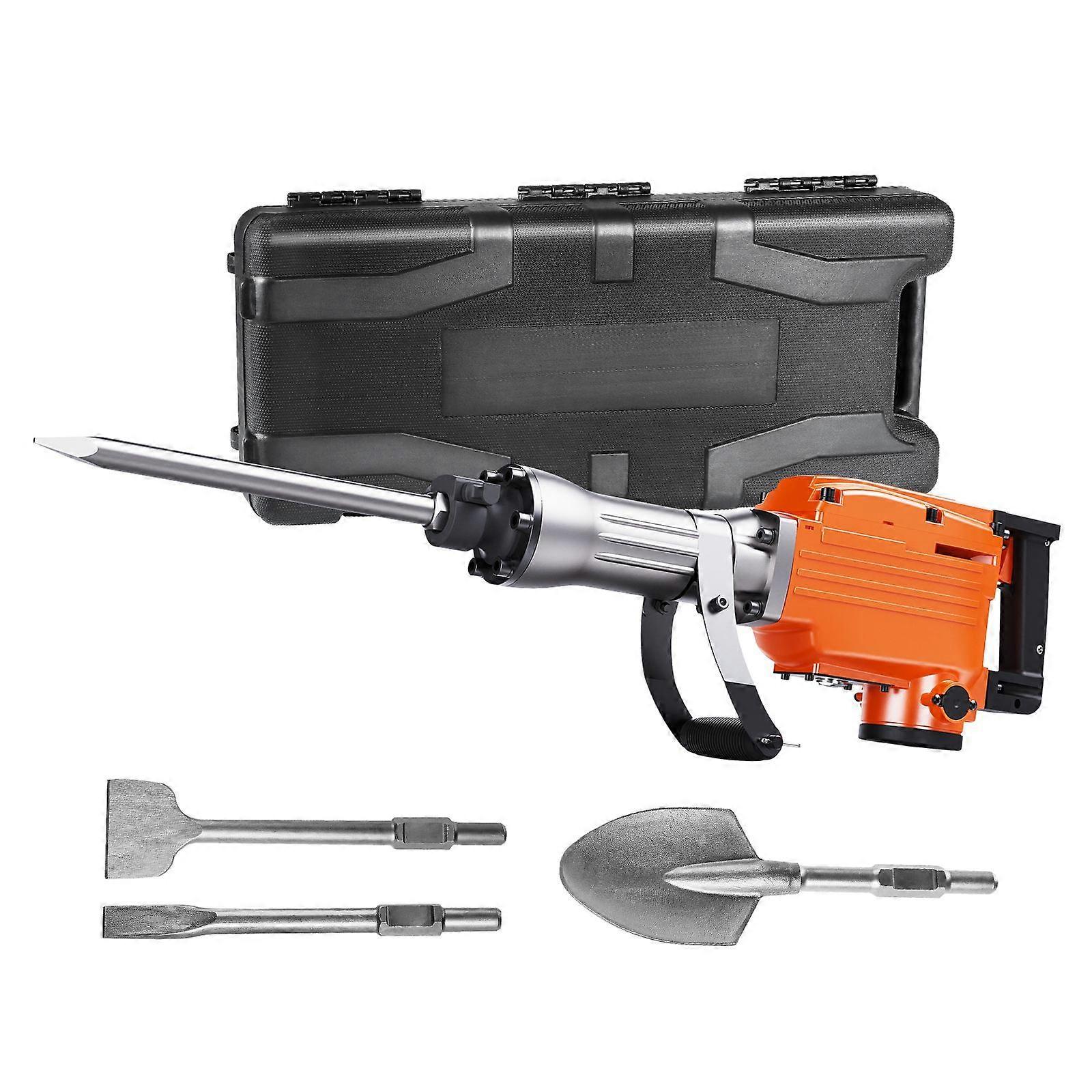 Demolition Jack Hammer Concrete Breaker 2200W Electric Hammer 4 Chisel Bits