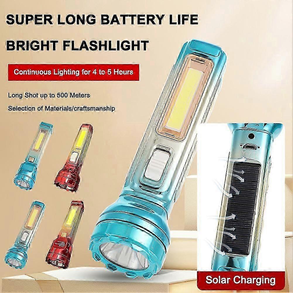 Solcelledrevet lommelygte Lille LED-lommelygte Mini Superlys Penlampe USB COB