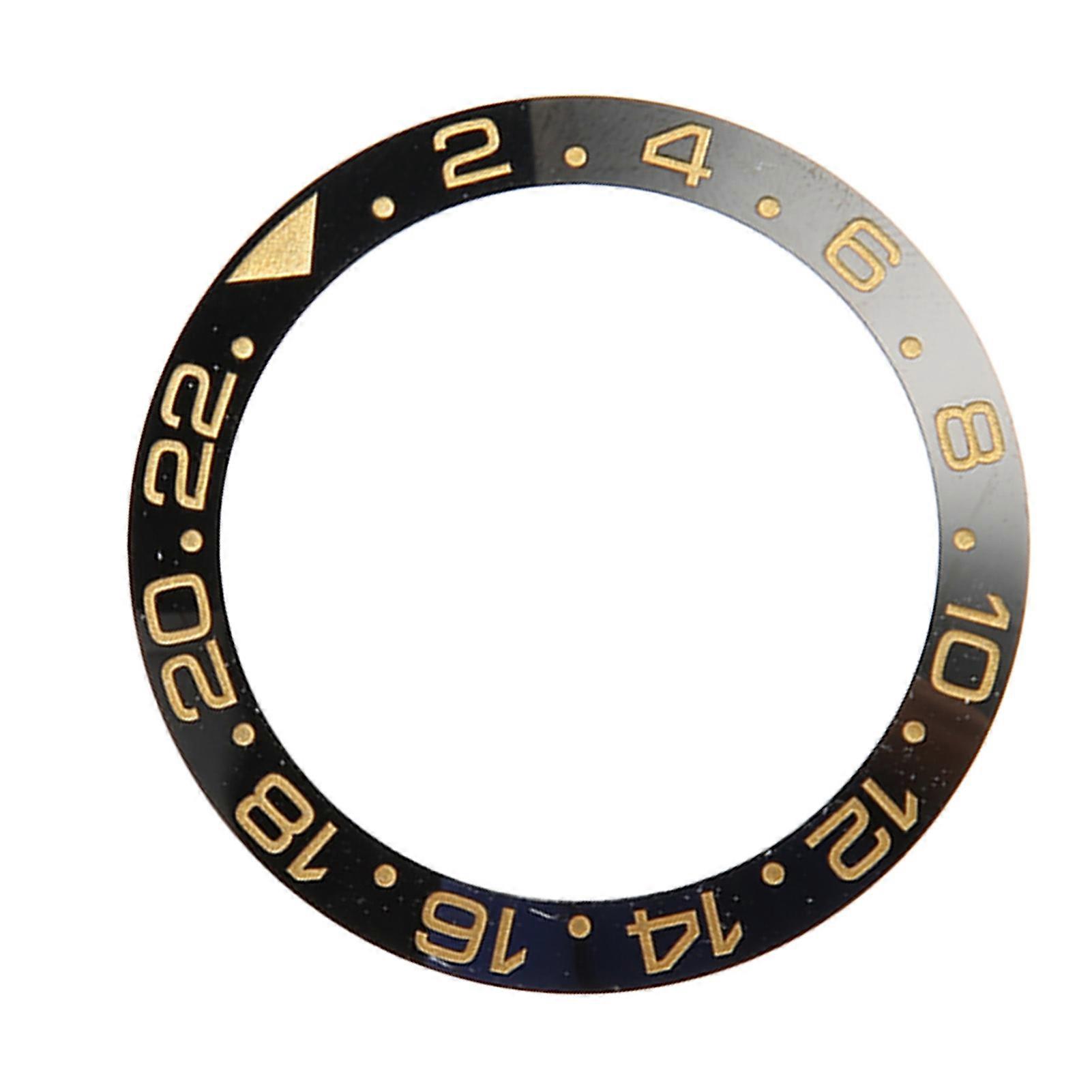 Ceramic Ring Black Base Gold Digit Watch Bezel Insert Replacement Parts Accessory for Watchmaker