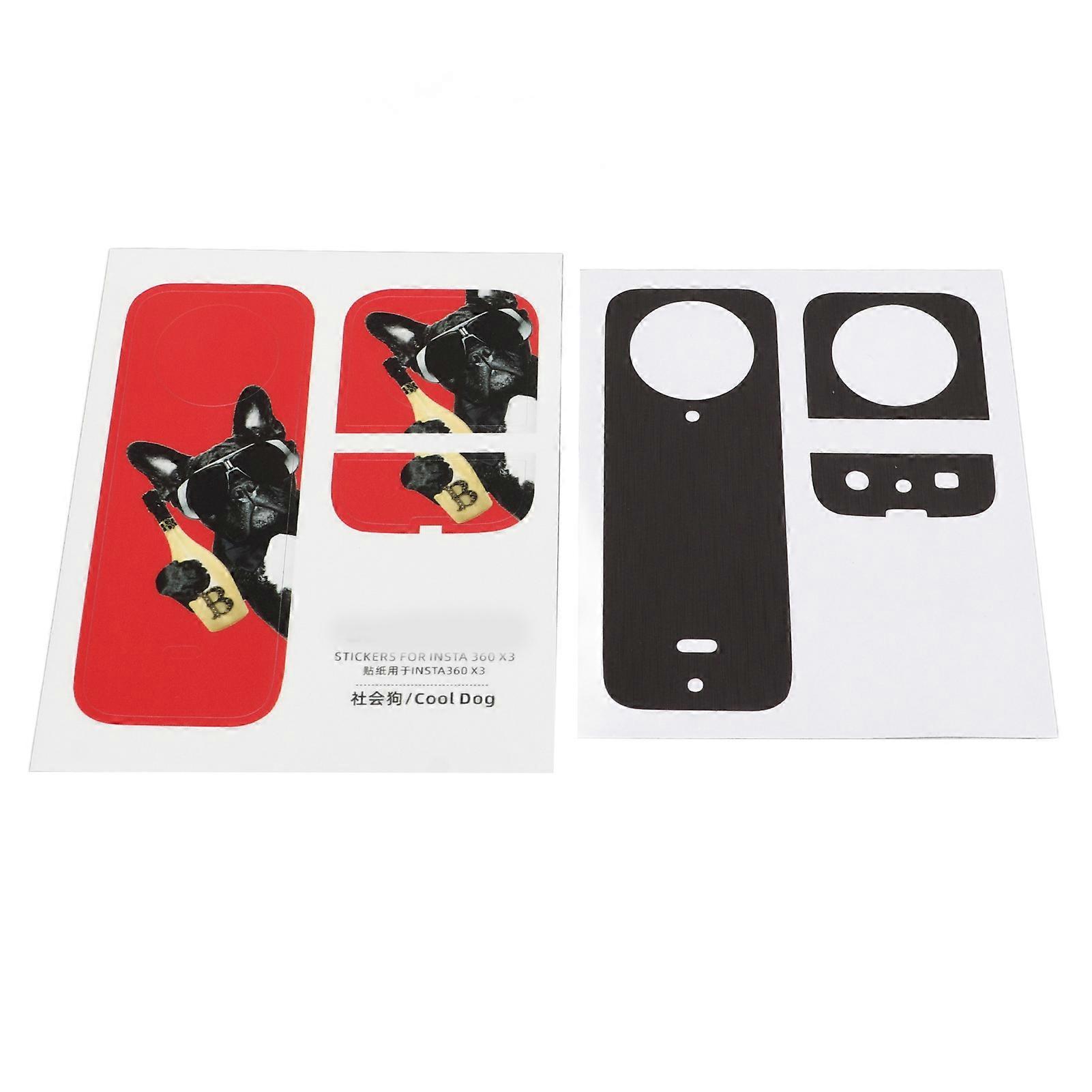 Cartoon Pattern PVC Sticker for Insta360 X3 Camera, Brushed Black