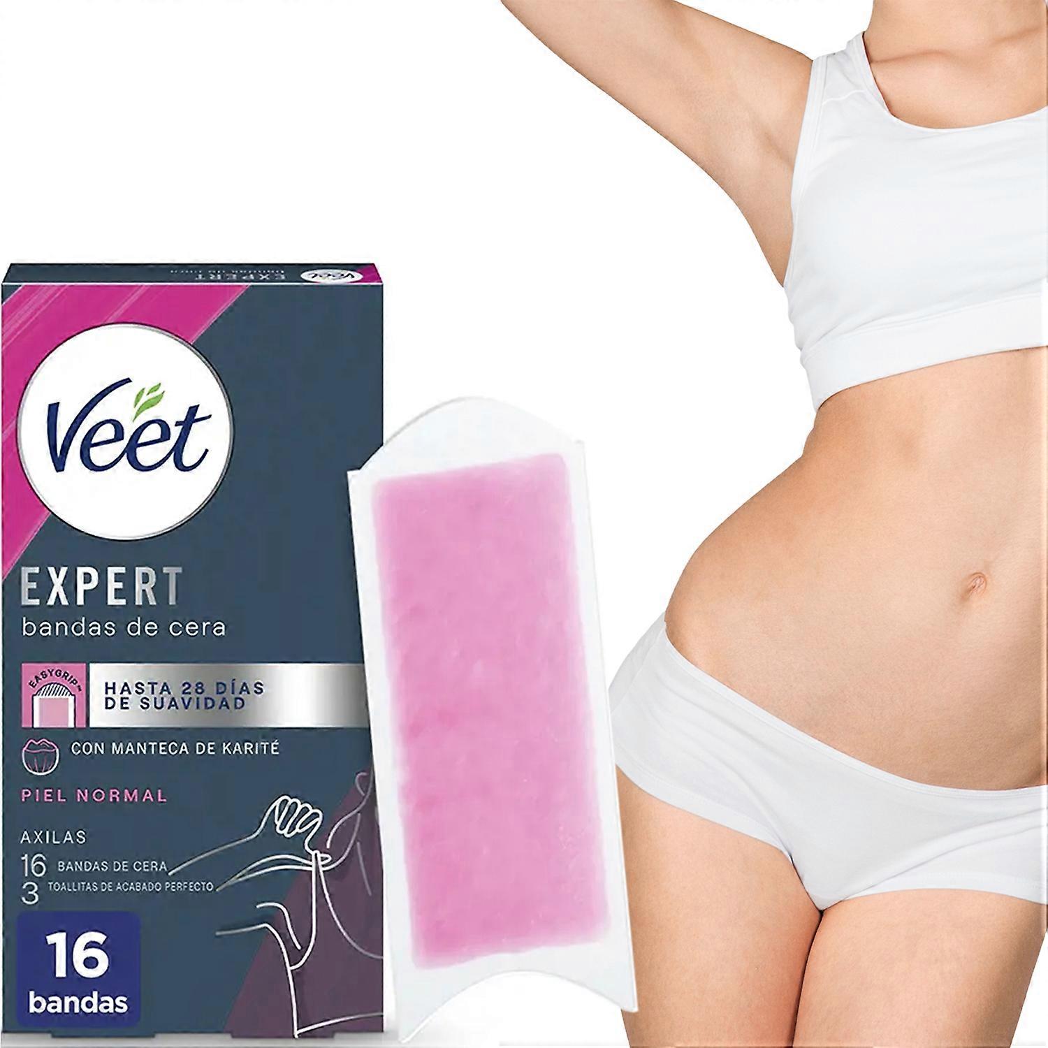 Veet Expert Underarm Wax Strips - 16 Count for Normal Skin