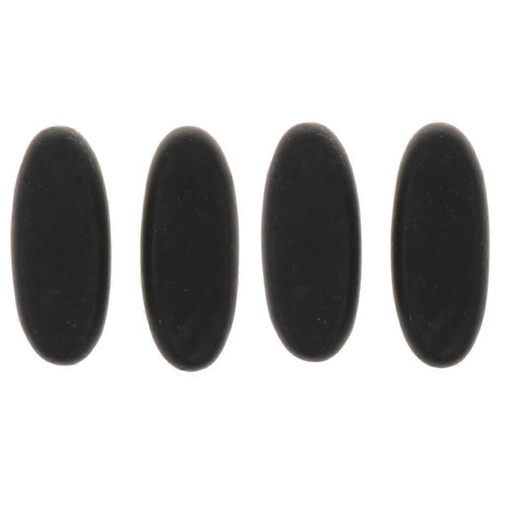 マッサージホットストーン - 4つの楕円形の玄武岩の石のパック、バックウォーマーロック - 8x3