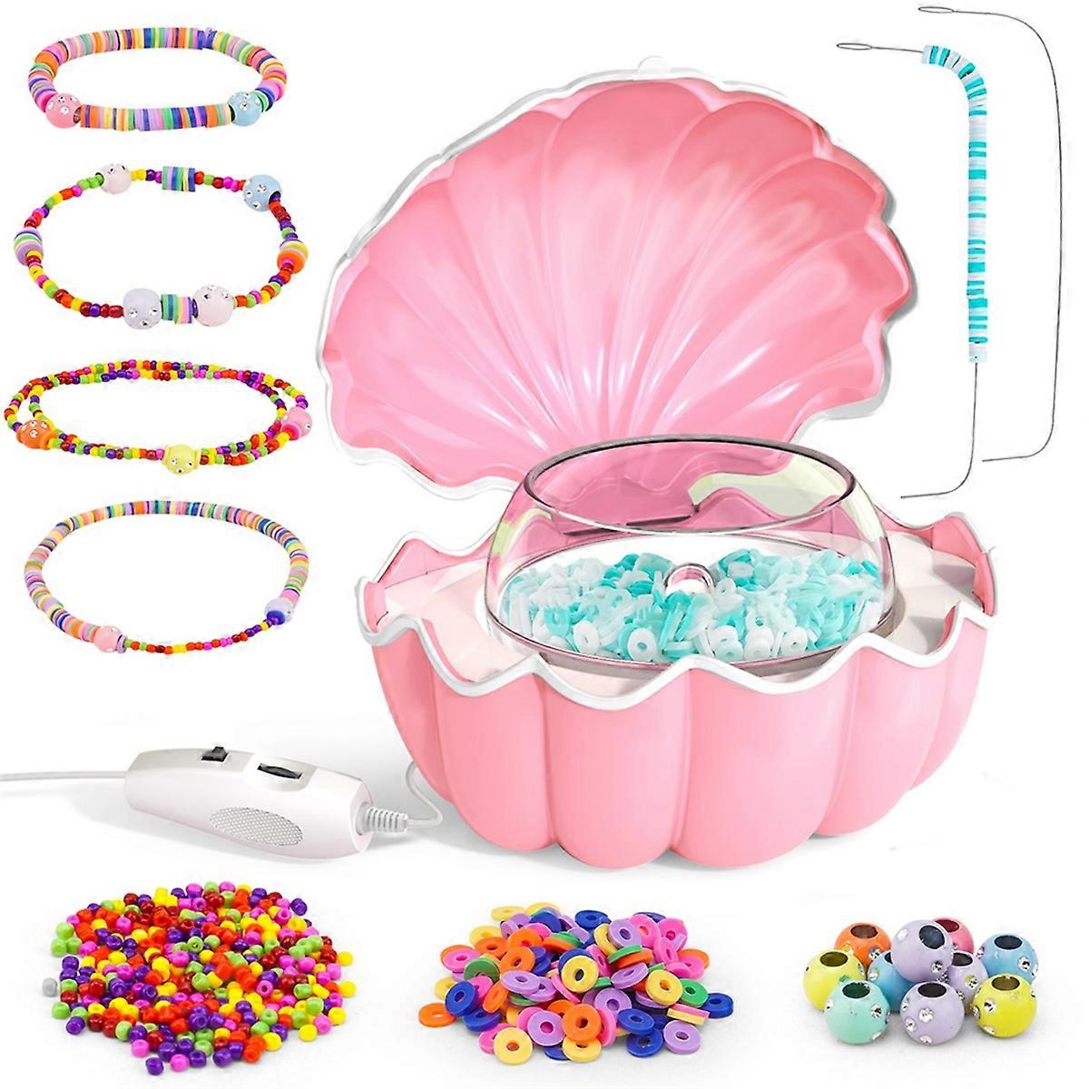 Bead Stringing Machine Spinner for Bracelets Making Gift PINK