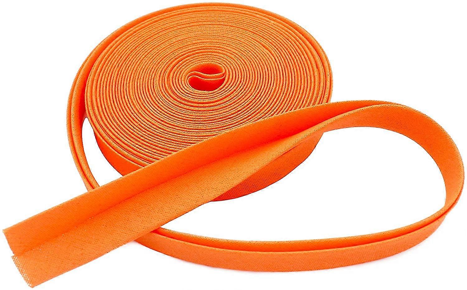 Doublefold Bias Tape 1/2' Wide Poly Cotton (100 Yards, Orange) Made In The United States