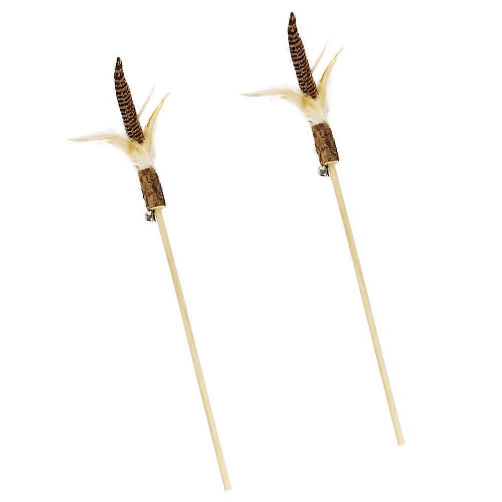Pet Training Stick Interactive Toy for Cat Playing and Exerciser 2 Pcs Assorted Color