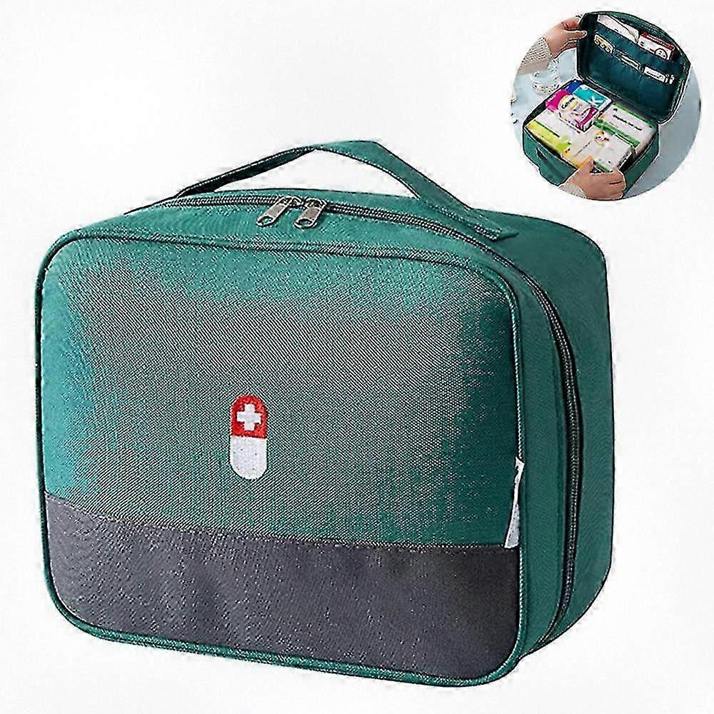 Emergency Zippered Medical Organizer Bag with Handle, Empty Travel Medication Pouch Carrier Made of Oxford Cloth, Ideal for Pill Storage and