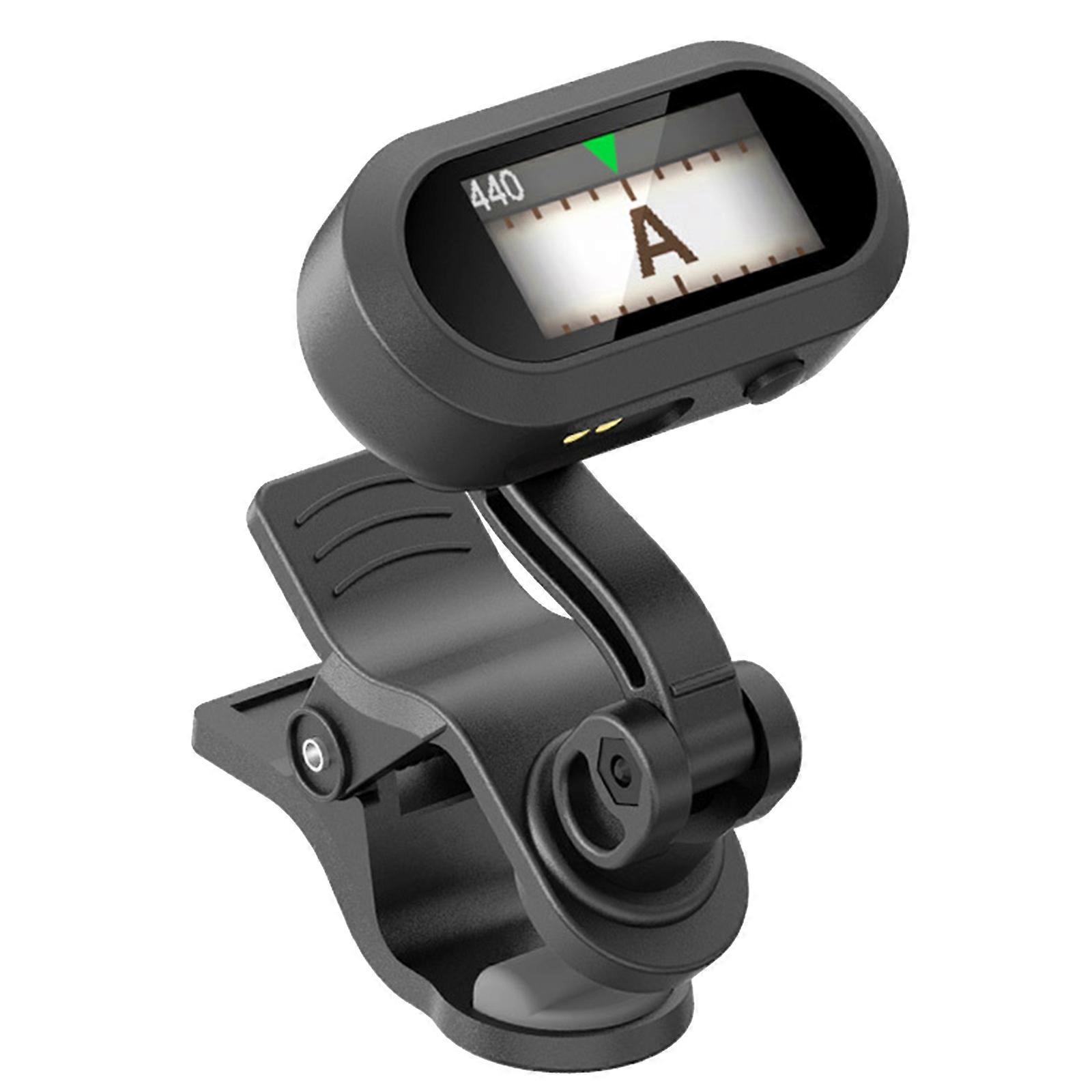 Rechargeable Guitar Tuner, Chromatic Tuner, Clip on Tuner with TFT Screen, 360 Rotating Clip for Guitar Bass and Ukulele