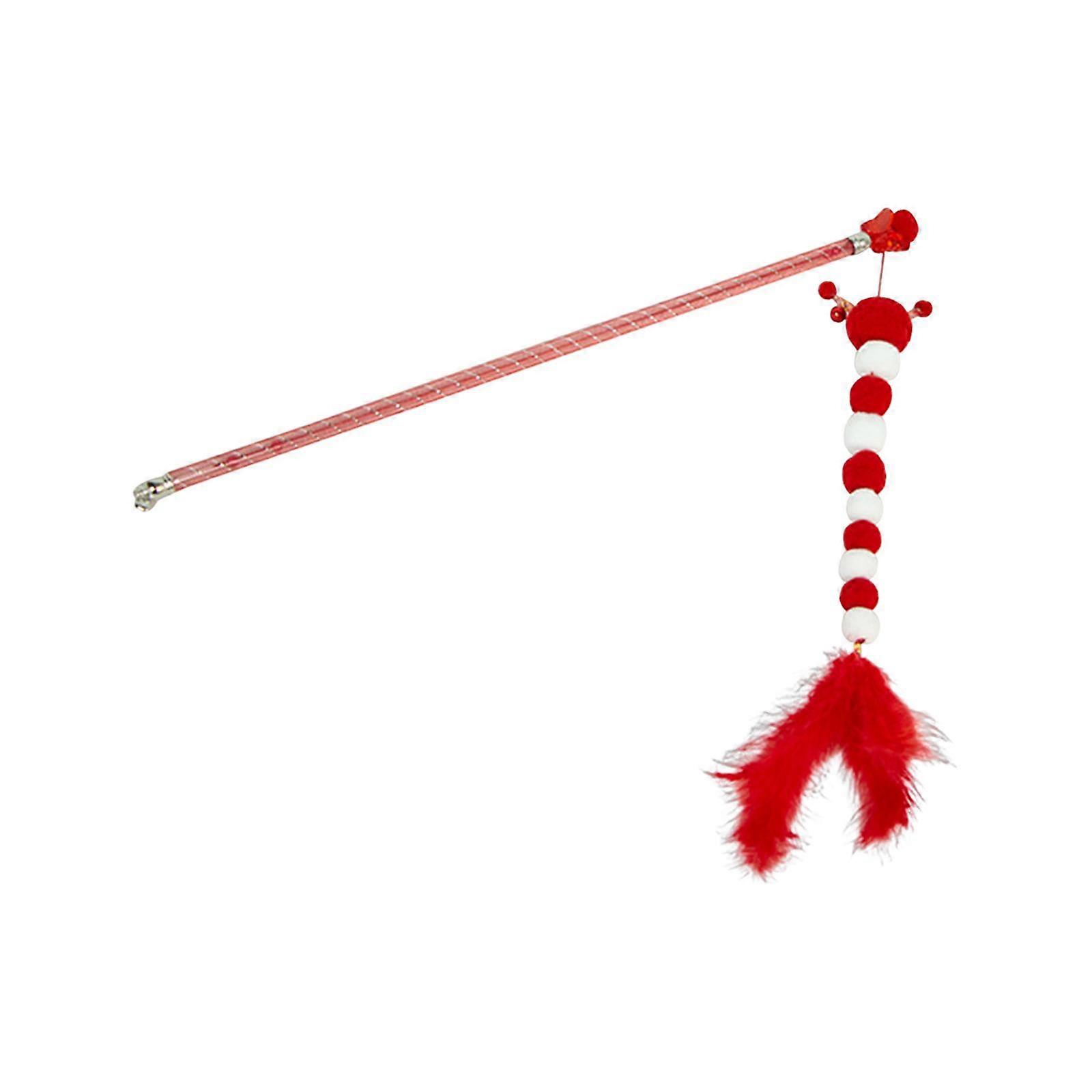 Cat Teaser Wand Toy Plush Cat Toys Catcher Catching Exerciser Cat Feather Toys