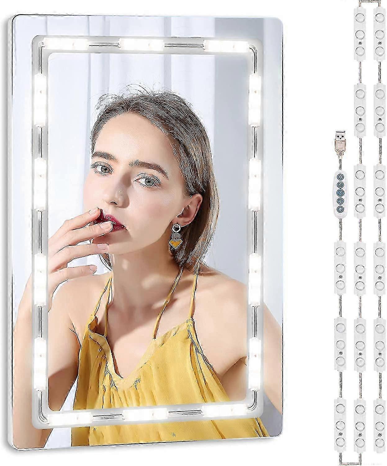 Dimmable Led Mirror Lights, Illuminated Make-up Set Mirror Lights With Leds For 5 Colors 5 Levels Of Brightness Make-up Lamp With Usb Power Cable Dimm