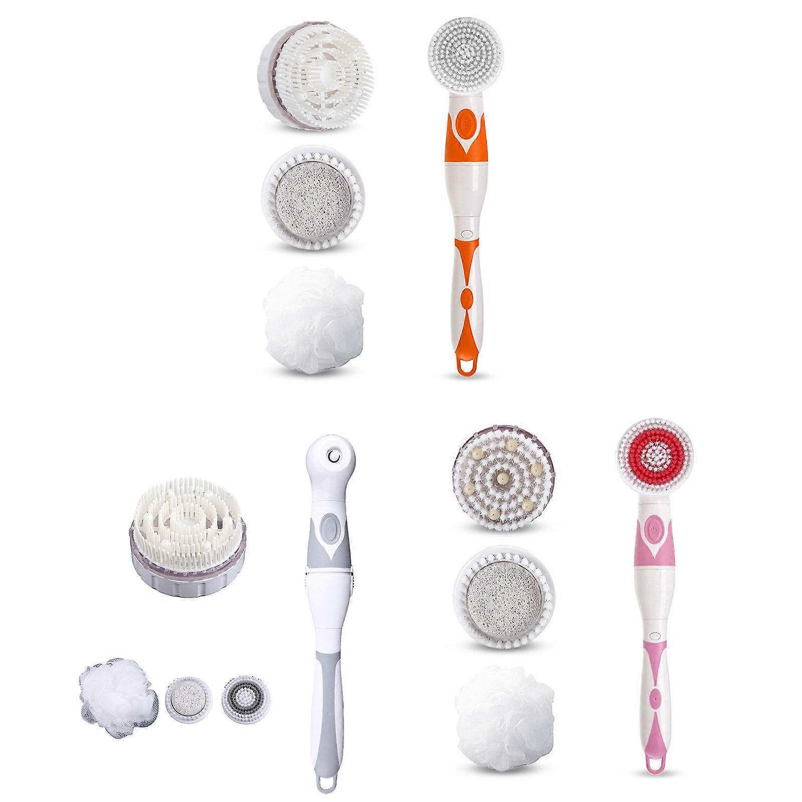 USB dobíjecí elektrický sprchový kartáč výměna kartáčových hlav sada šedá