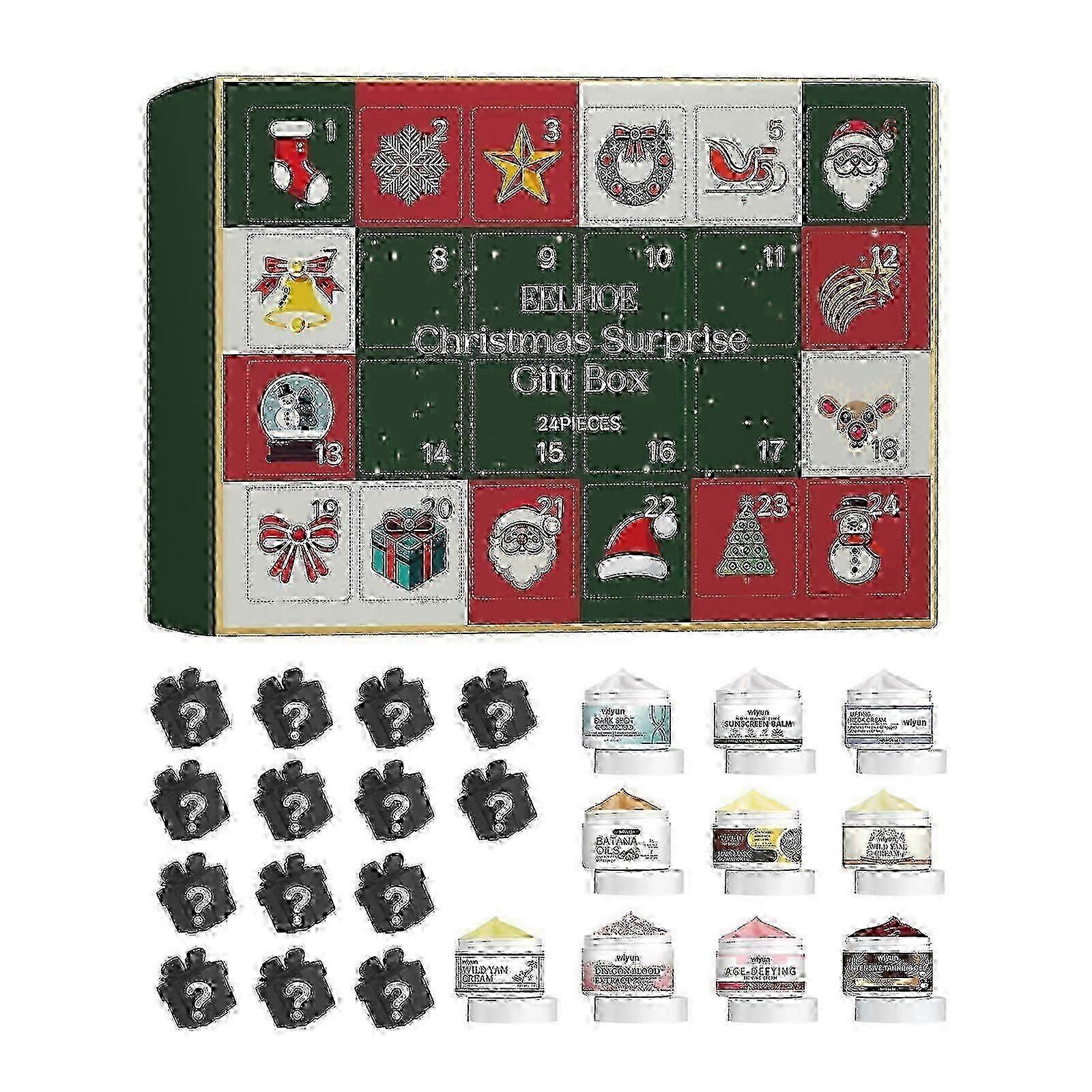 Weihnachtsüberraschungs-Geschenkbox Feuchtigkeitsspendende Überraschung 24 Hautpflege-Blindbox-Set