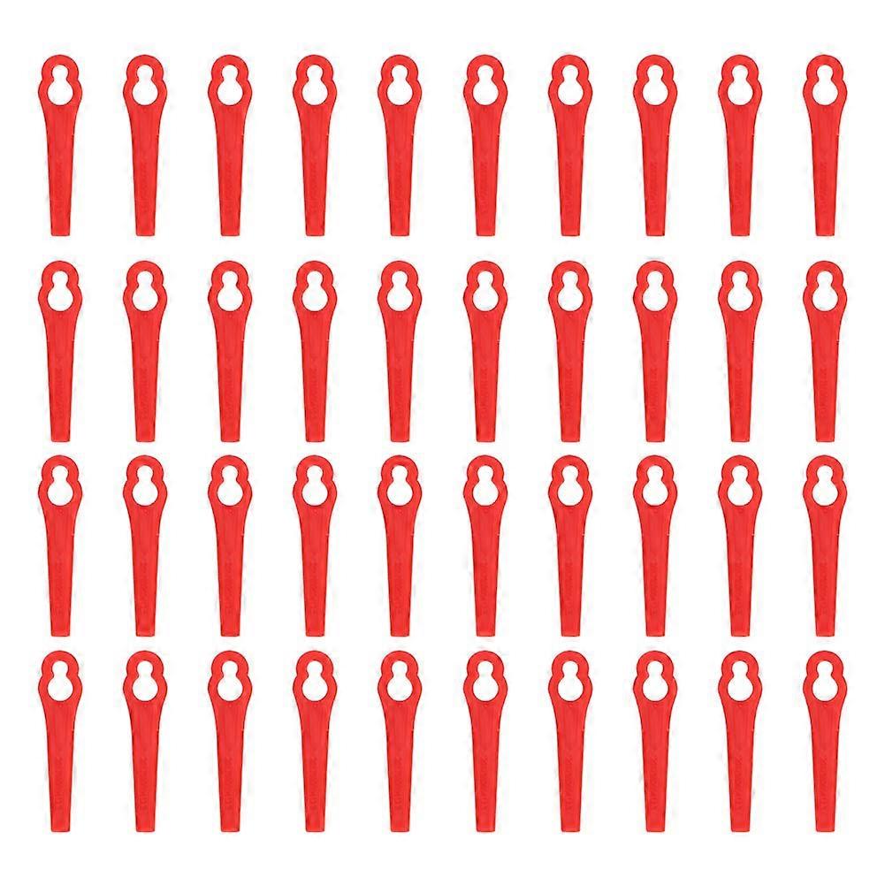 40pcs Plastic Replacement Blades for Cordless Grass Trimmer, Compatible Weed Wacker and Strimmer Blade Set
