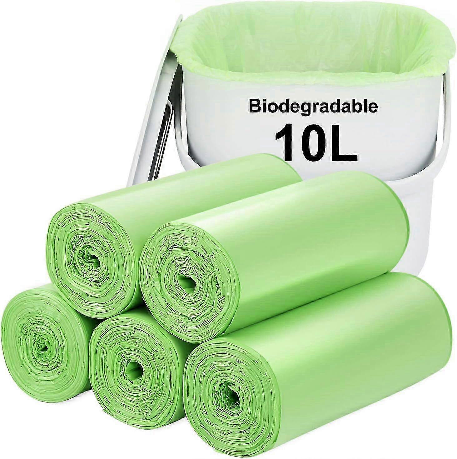 120PCS 10L Small Bin Liners, 2.6 Gallon Recycled Compostable Trash Bags for Countertop Bin