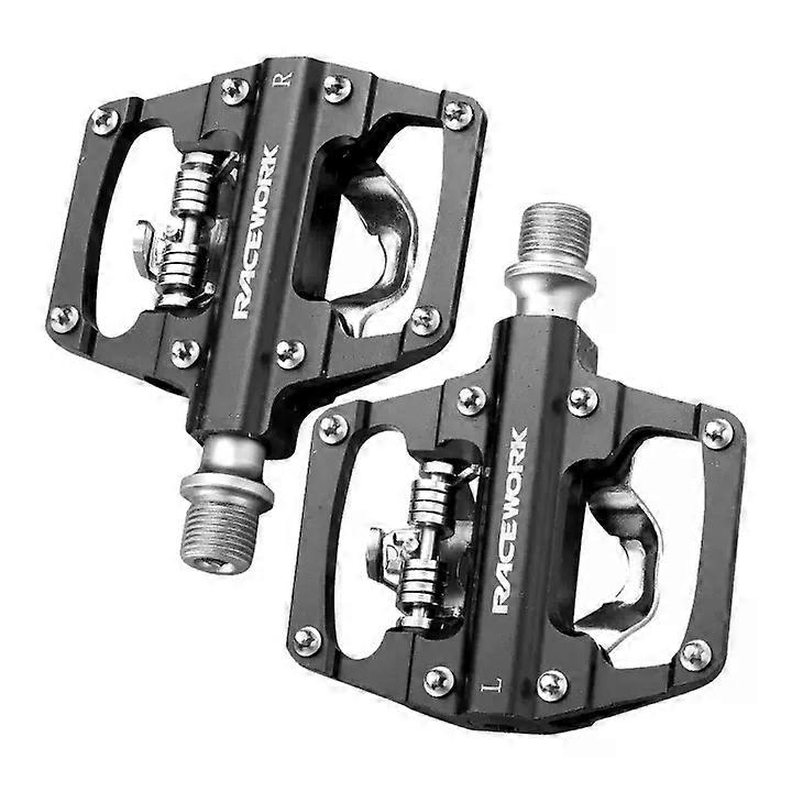 con RACEWORK M213 Mixed Pedals For Bicycle Footrest Mtb Pedals Clip Mountain Bike Foot Rest Double Function With Spd cleats Cycling