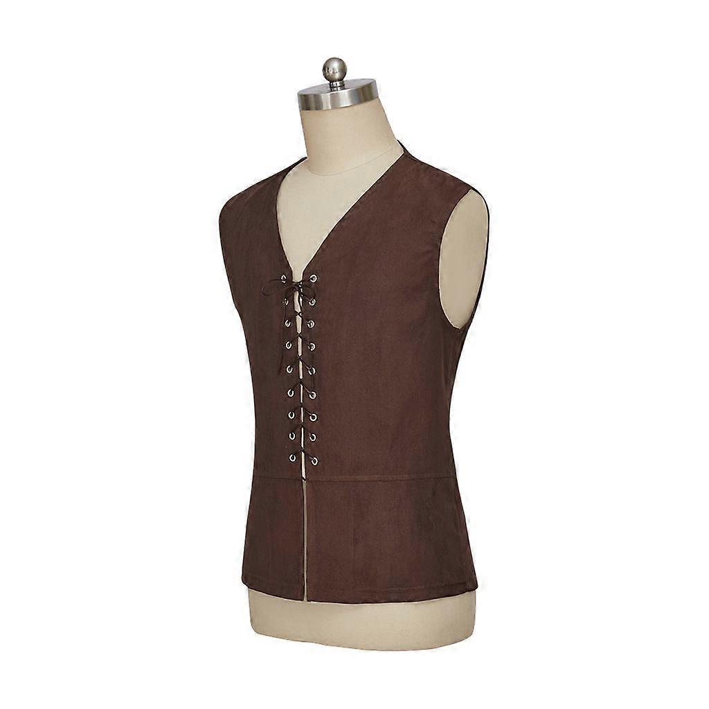 Men's Renaissance Lace-Up Vest Medieval Gothic Steampunk Waistcoat