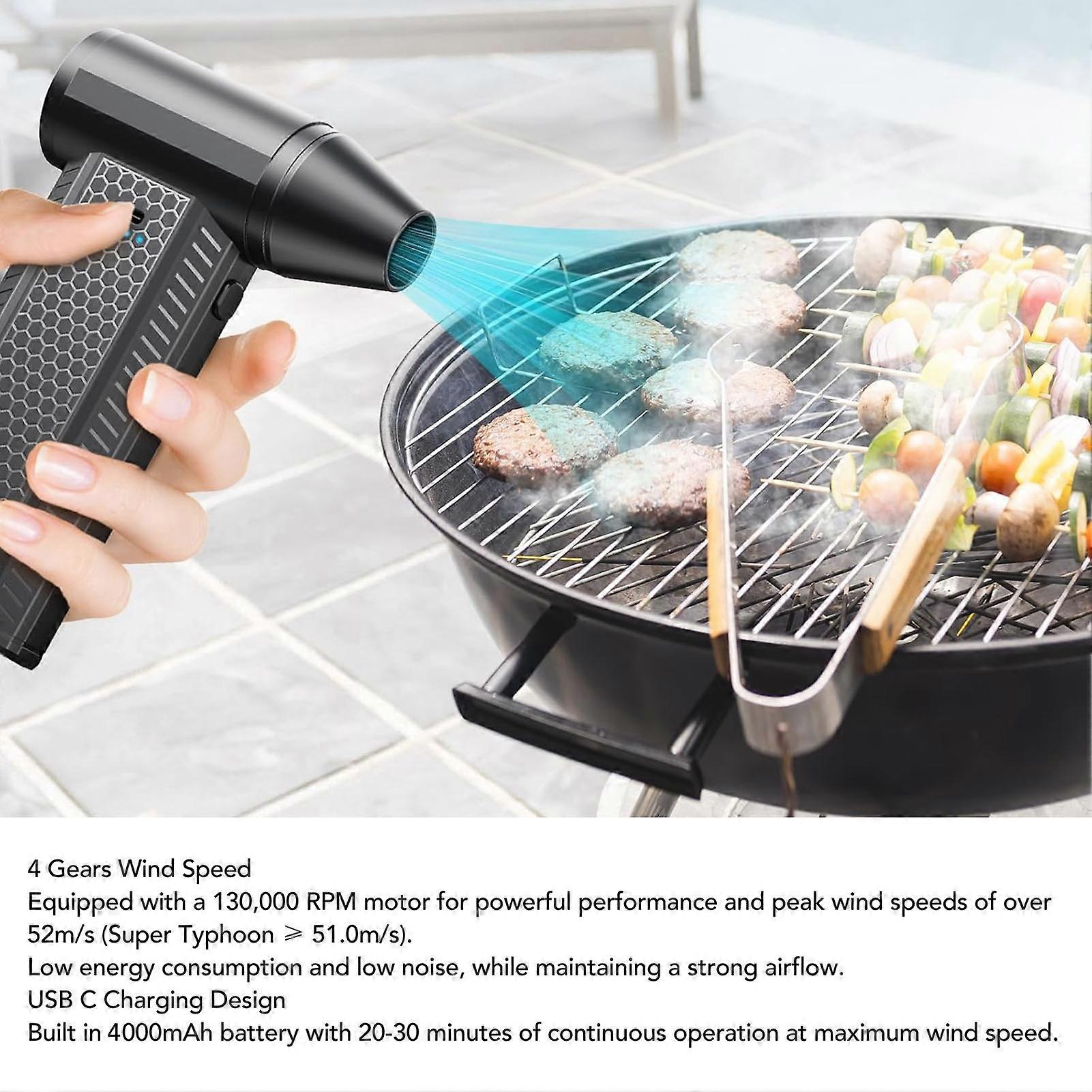 130,000 RPM Portable Air Blower, 52m/s Speed, 4 Adjustable Speeds, Compressed Air Duster for Keyboard