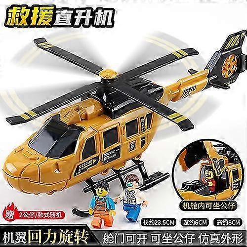 Duży helikopter zabawkowy myśliwiec śmigłowy dla chłopców - Symulacyjny model ratunkowy dla dzieci - Świetne prezenty dla dzieci w postaci samochodzików i samolotów