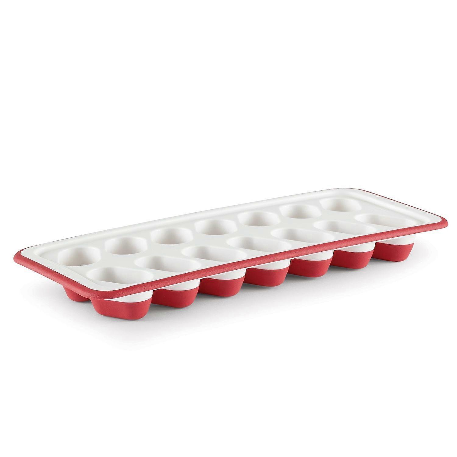 Plastic Silicone Ice Tray, Two Ice Cube Models, Easy To Demould, Red And White
