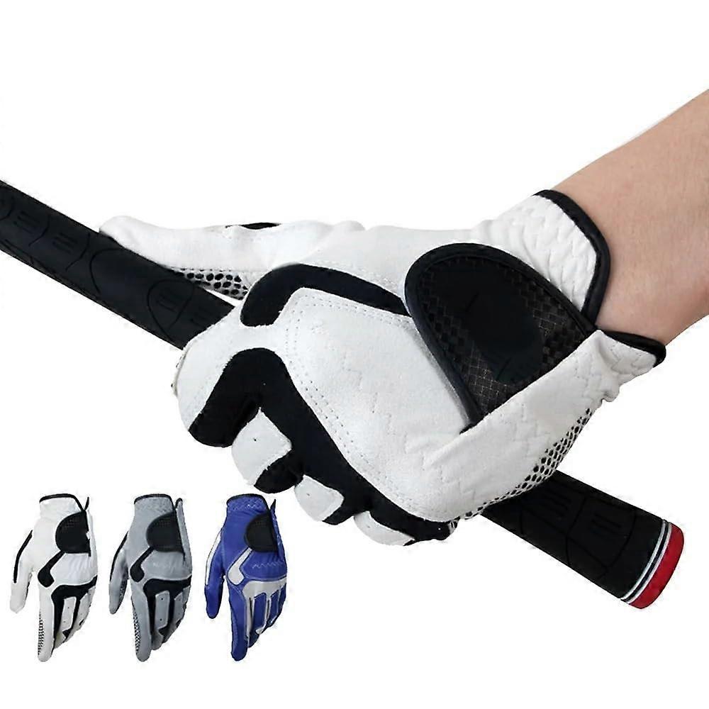 Golf Gloves for Men and Women - Microfibre Cloth, Breathable, Non-Slip, Size 23 White Right Hand for Club Swing and Putting Training