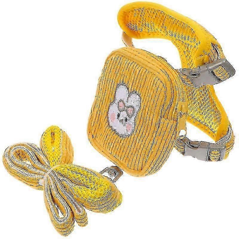 11X11x3cm Yellow Pet Leashes Lightweight Dog Backpack Puppy Backpack Harness Pet Backpack With Leash