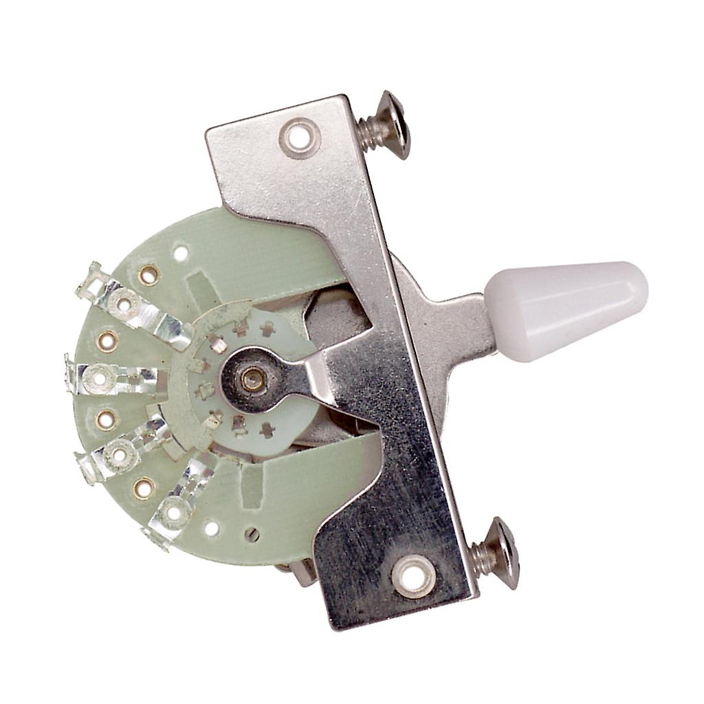 3 Way Pickup Selector Tone Switch White Knob For Electric Guitar Silver