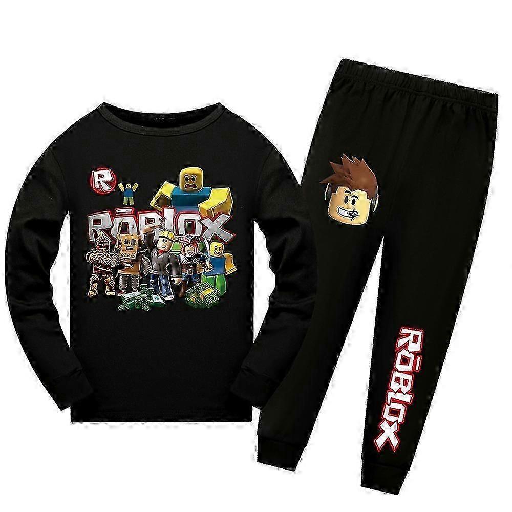 Barn Gutter Jenter Roblox Spill Print Pyjamas Sett T-skjorte Topper Bukser Pyjamas Pjs Nattøy -NMAOV vxz