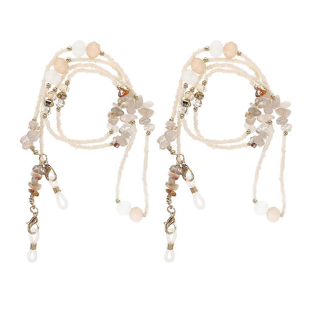 Chaîne de lunettes perlée pour les femmes - Sangle de lunettes en cristal durable, cordon de lunettes de soleil élégant et porte-masque, collier de lunettes résistant à l’usure pour les loisirs et les loisirs.