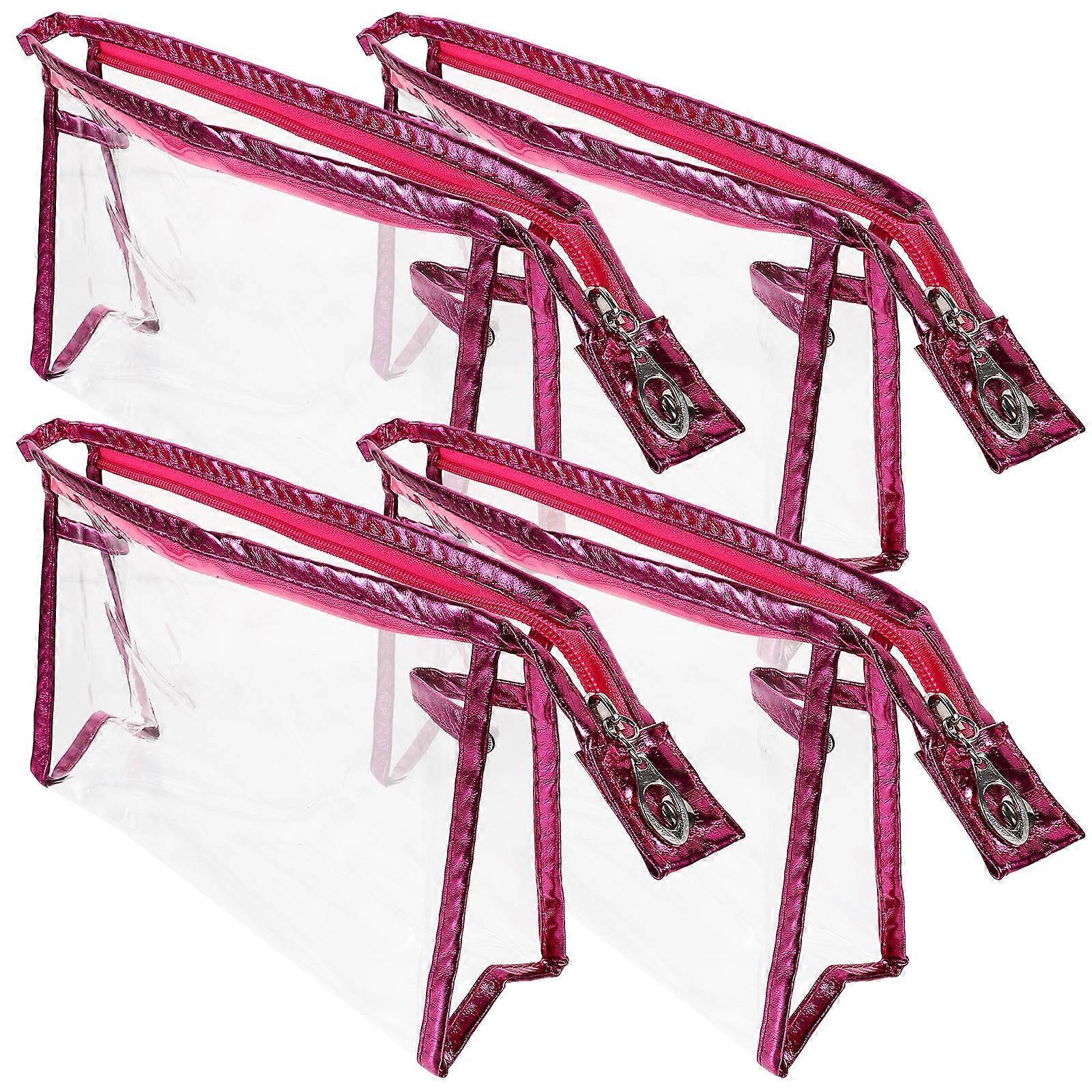 4 Pack Transparent Makeup Organizer Bags Portable Zipper Cosmetic Pouches for Travel, Daily Use & Bathroom Storage