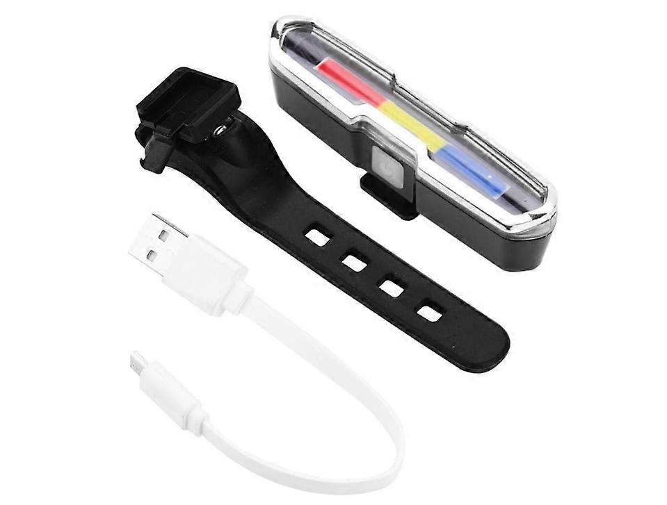 USB Rechargeable LED Bicycle Rear Light Waterproof Bike Warning Light(Black)