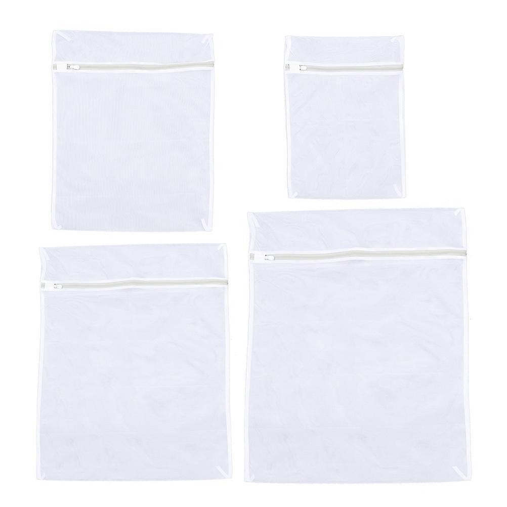 4pcs Mesh Laundry Bags with Zippers for Washing Machine Use – Extra Large to Small Sizes for Protecting Clothes and Sweaters