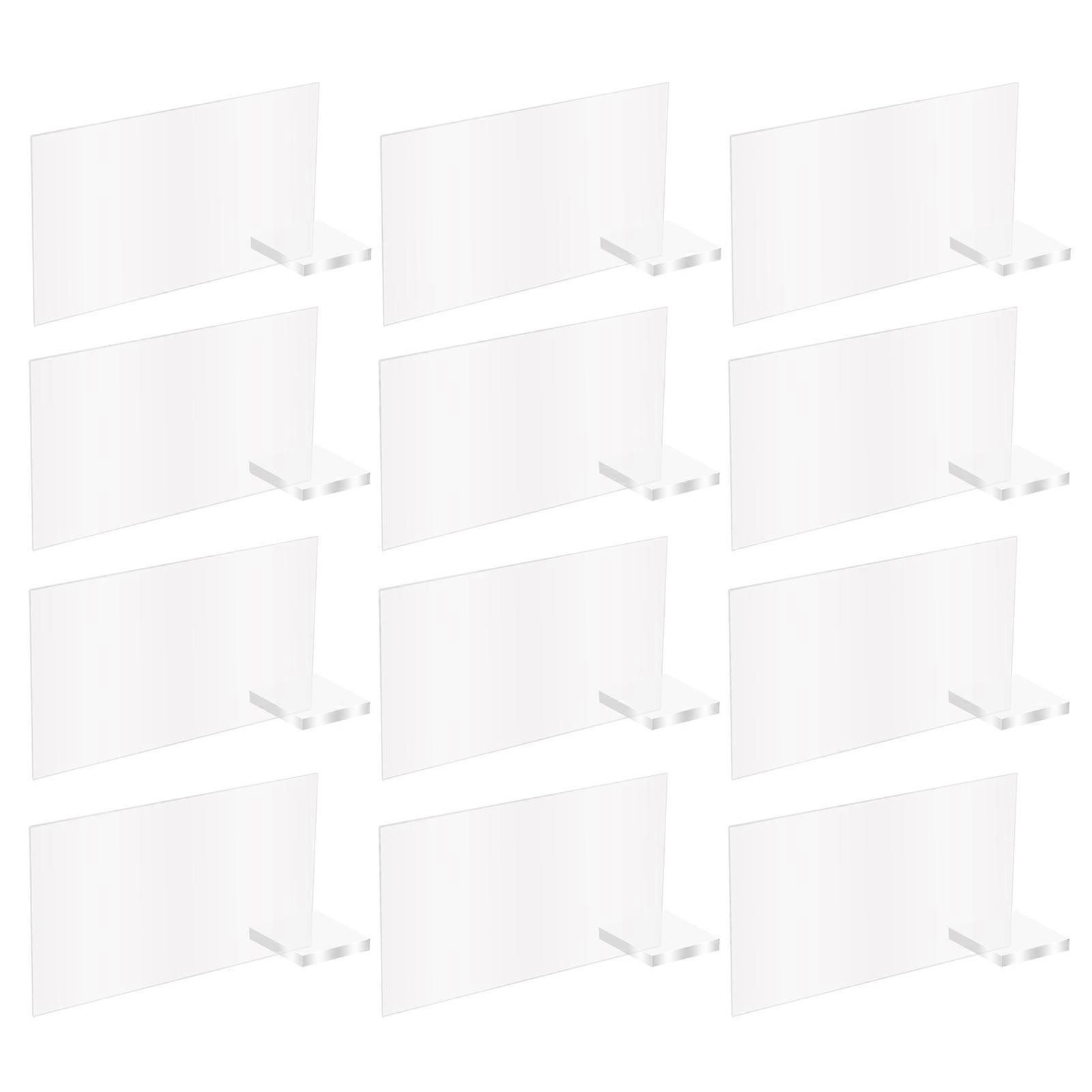 Table Number Signs For Wedding Acrylic Blanks Modern Rectangular Anniversary Decor Transparent 9x5cm Diy Writable 12Pcs