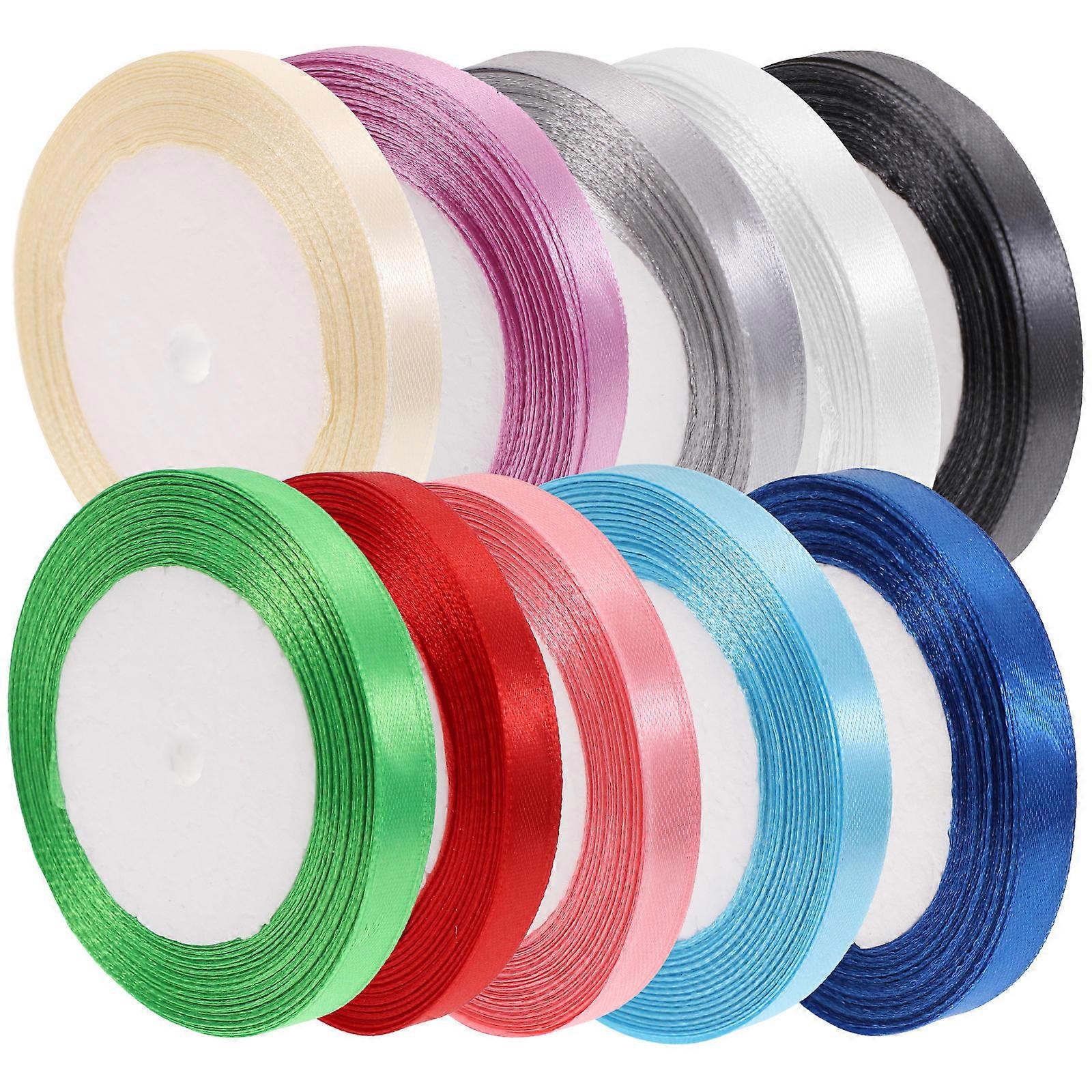 Bouquet Wrapping Ribbon Assorted Color present Giving Crafts Making 2200X1CM 10 Rolls