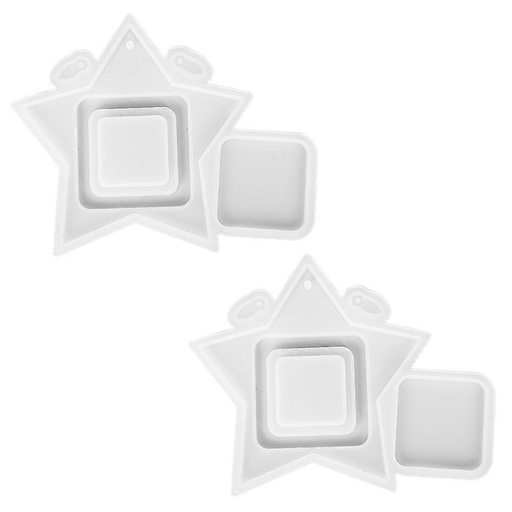 Silicone Frame Molds For Crafts Star Shape Picture Frame Making Tools 2Pcs
