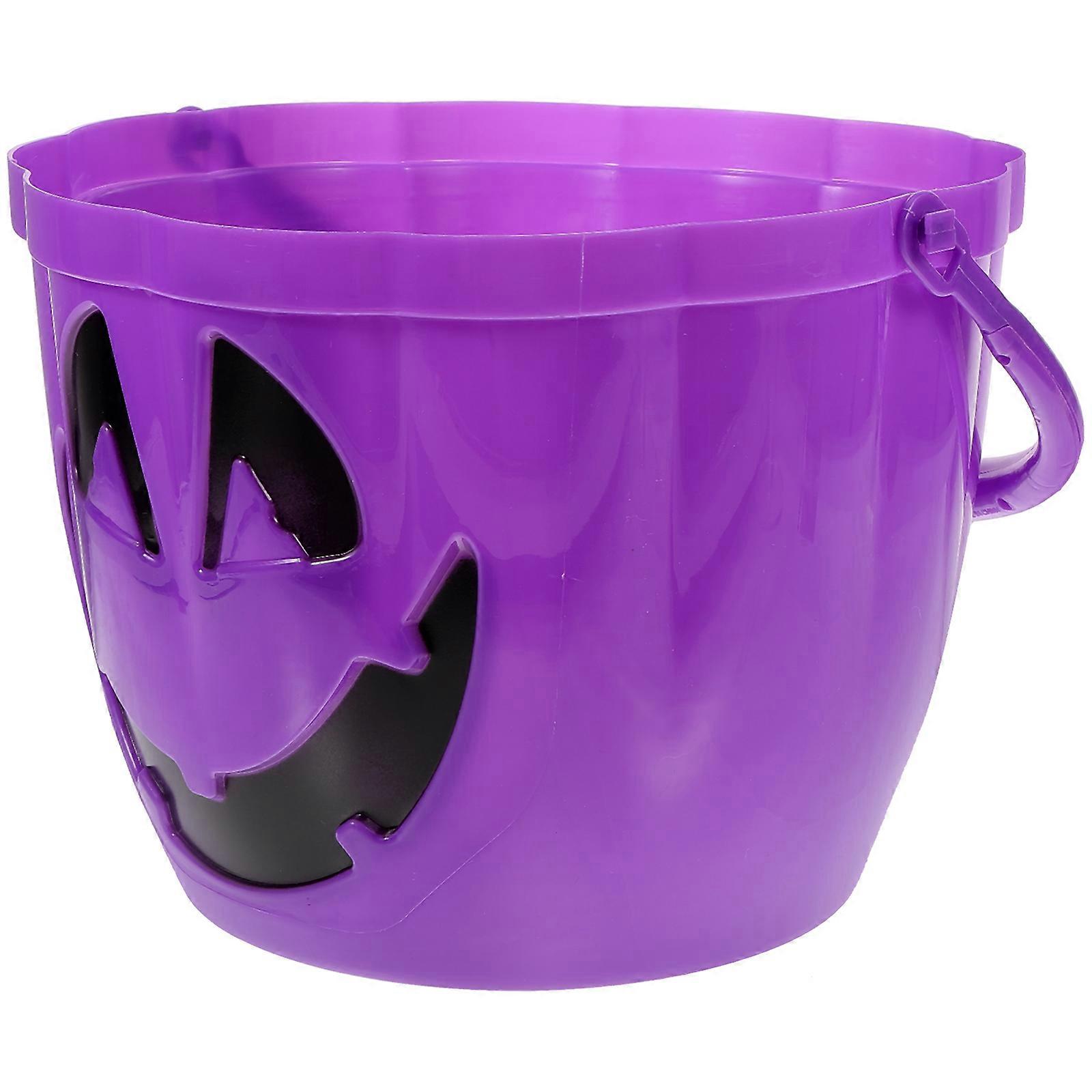 Bucket Halloween Theme Carrying Items Purple 23x16.5cm 1Set