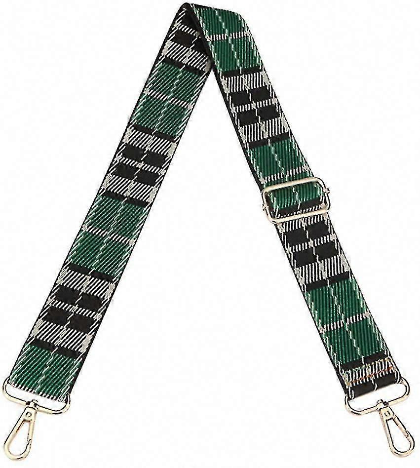 Colorful Plaid Canvas Shoulder Bag with Adjustable Wide Replacement Strap