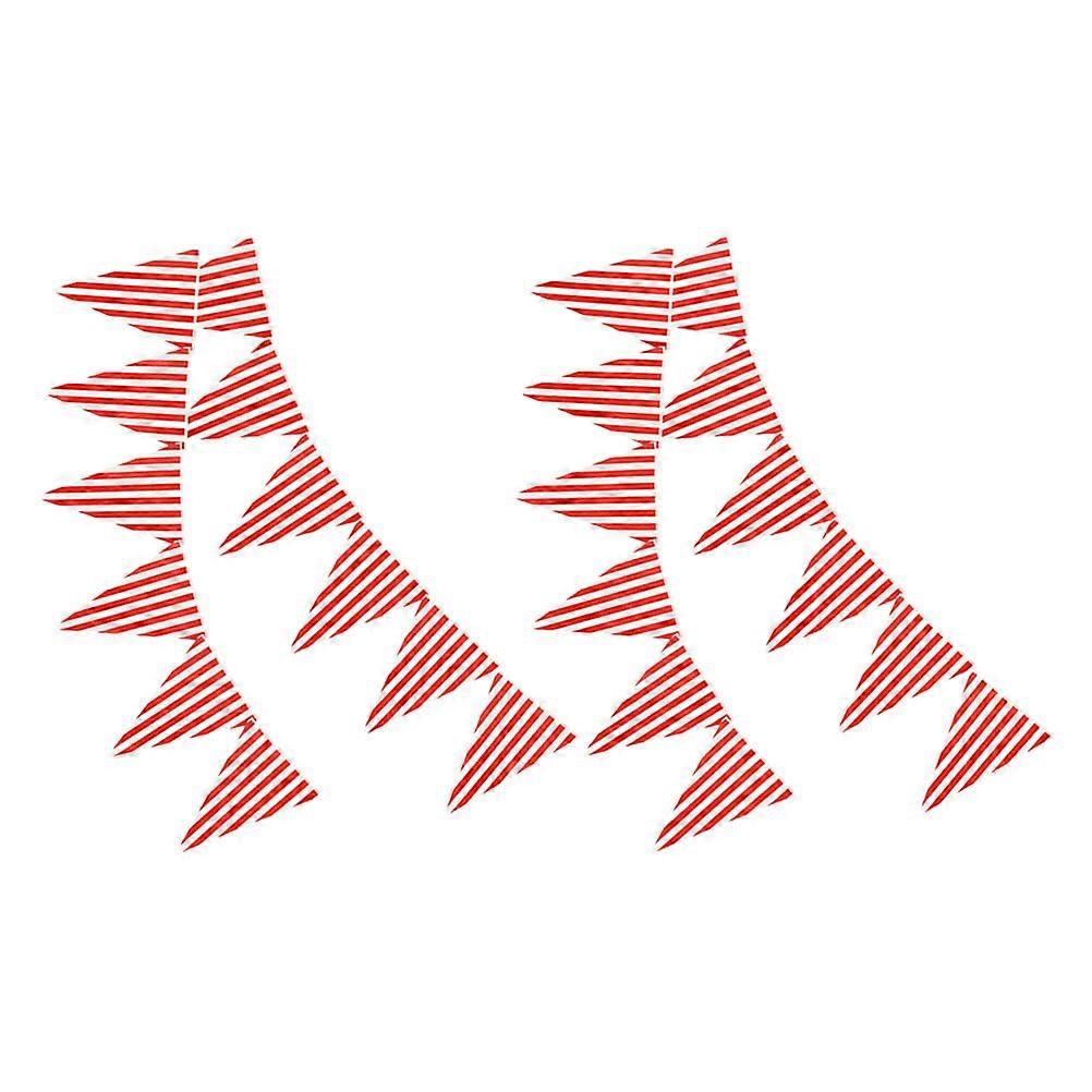 4pcs Carnival Party Pennant Banner Flags, Striped Circus Tent Decorations for Birthdays, Festivals, Events – Sturdy Reusable Design, Easy Installation