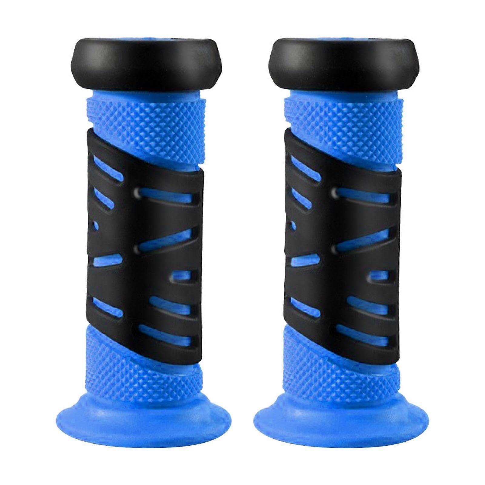 Rubber bicycle handlebar grips – Soft rubber bicycle grips – Nonslip bicycle grips – Comfortable rubber handle grips for long rides, blue.