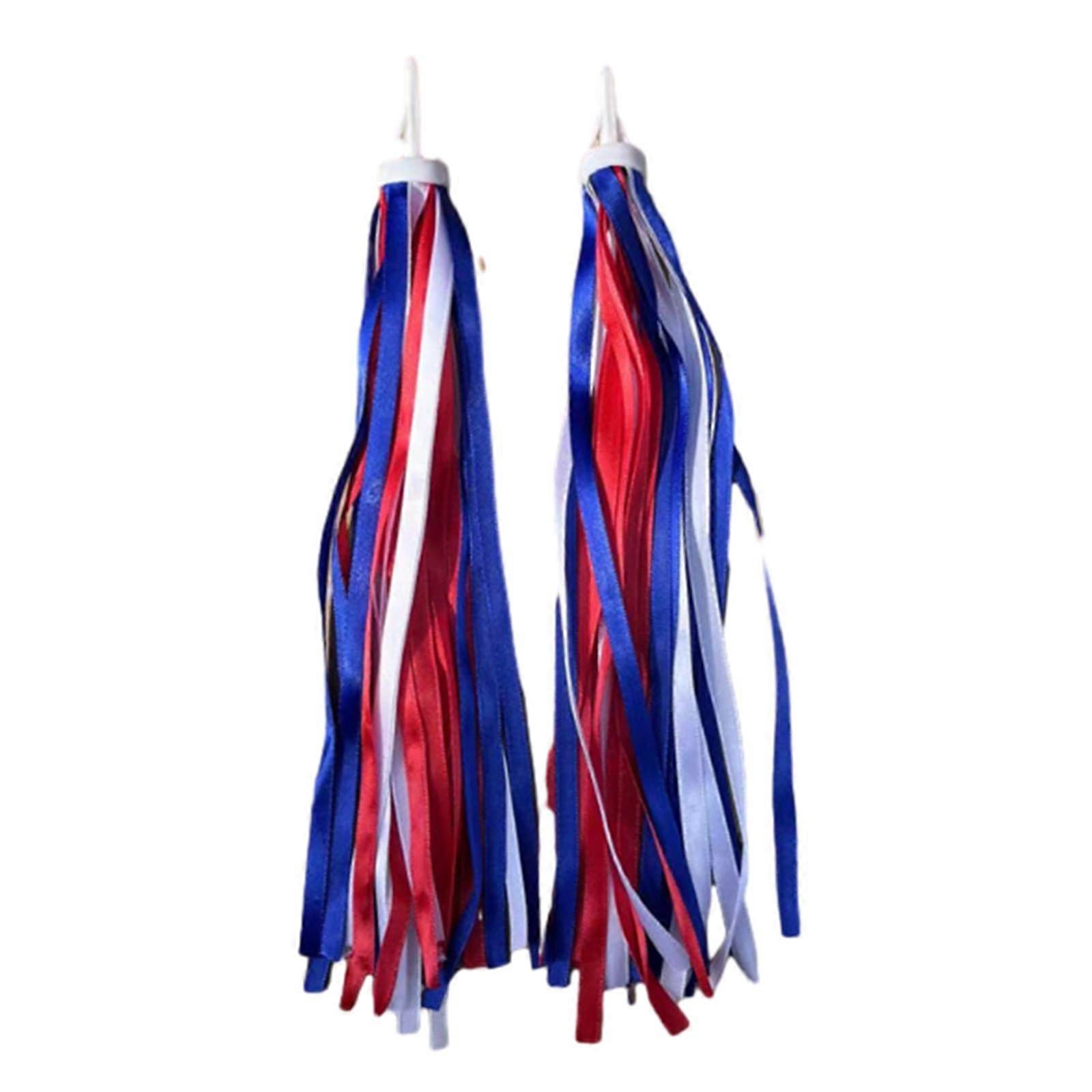 1 pair of bicycle handlebar grips, bicycle valve set, colorful handlebar tassels, scooter tassels, rainbow colors for boys and girls