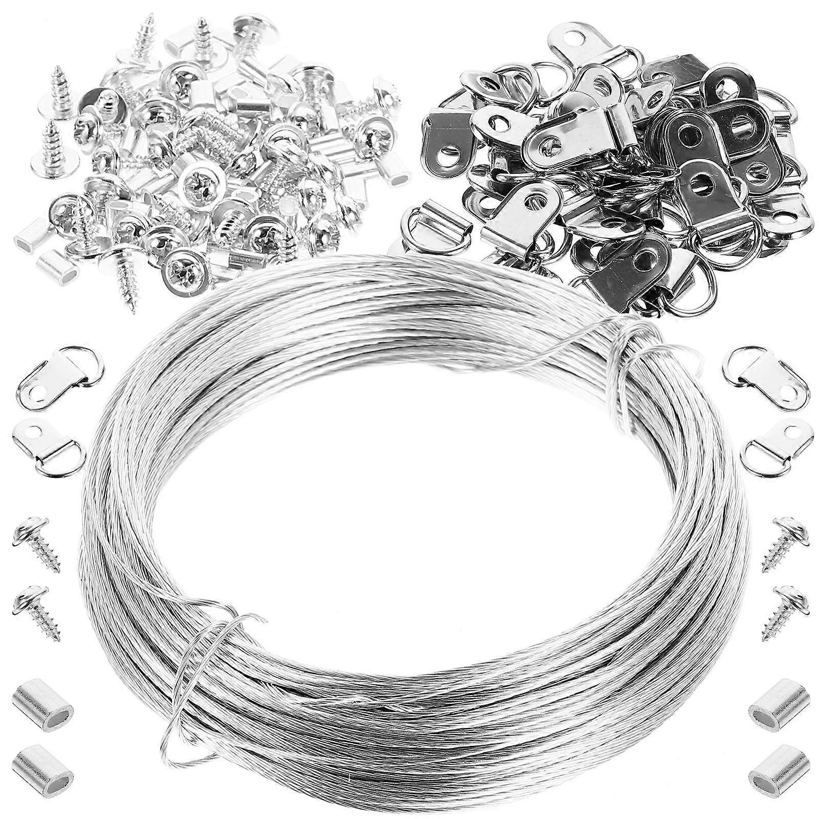 Picture Hanging Kit with Hooks, Screws, and Durable Hanging Wire for Photo Frames and Wall Art Decoration