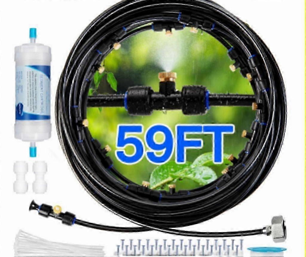 Misting System with Filter 59FT(18M)+10 Nozzle Plugs